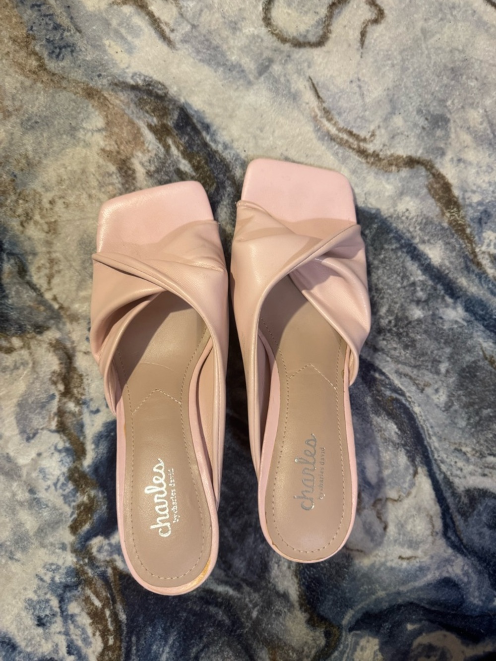Charles By Charles David Blush Pink Twist Slide Mules
